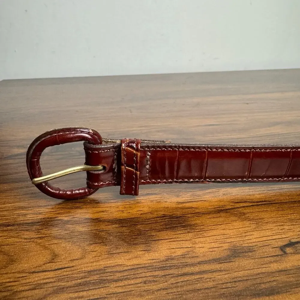 Vintage Brown Top Grain Leather Belt Made in USA Mens size 40